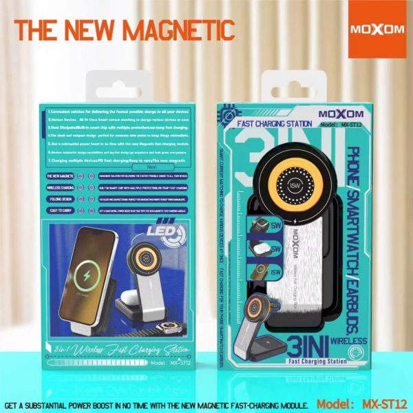 Moxom MX-ST12 3-in-1 Wireless Fast Charging Station - Image 4
