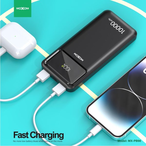 Moxom MX‑PB98 10000mAh LCD Fast‑Charging Power Bank - Image 3