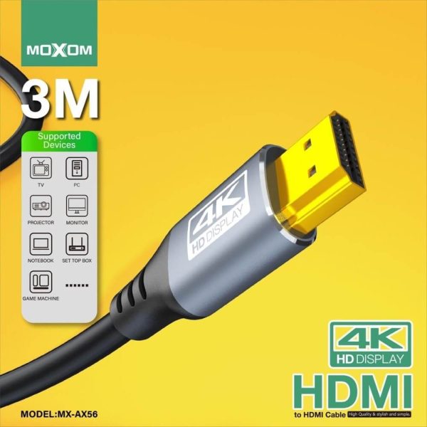 Moxom MX-AX56 3m HDMI Cable (4K Ultra HD) - Image 2