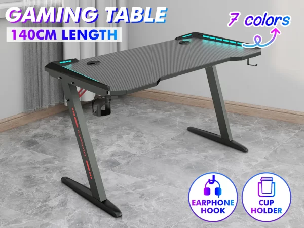 Z8‑140 Z‑Shaped RGB Gaming Desk